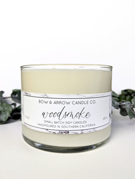 Woodsmoke Scented 15 oz Double Wick Candle