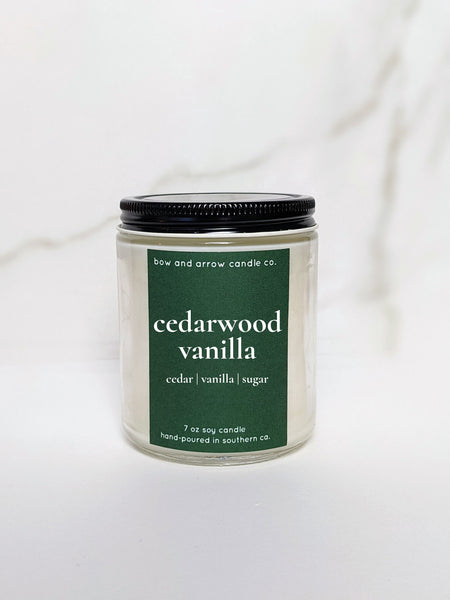 Cedarwood Vanilla 7 oz Candle- Emerald Collection