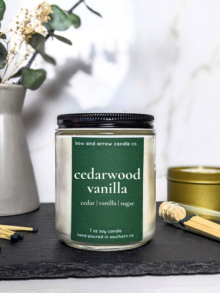 Cedarwood Vanilla 7 oz Candle- Emerald Collection