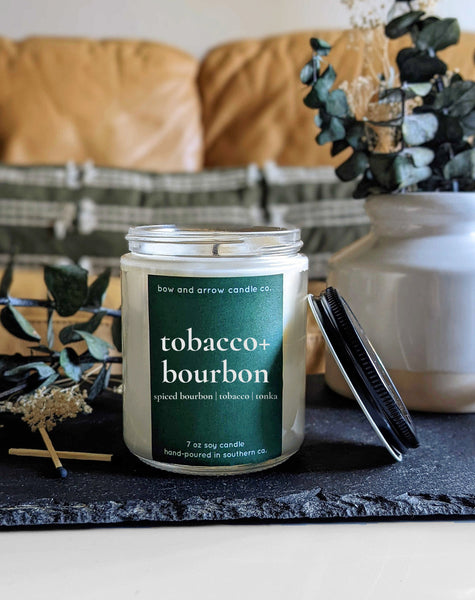 Tobacco & Bourbon 7 oz Soy Candle - Emerald Collection