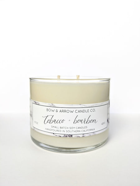 Tobacco Bourbon Scented 15 oz Double Wick Candle