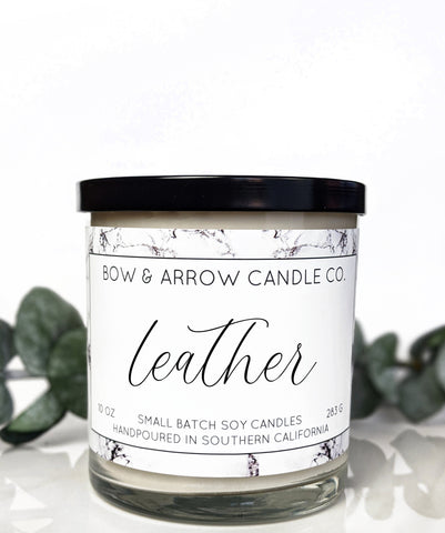 Leather 10 oz Soy Candle