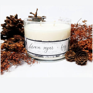 Brown Sugar Fig Scented 15 oz Double Wick Soy Candle