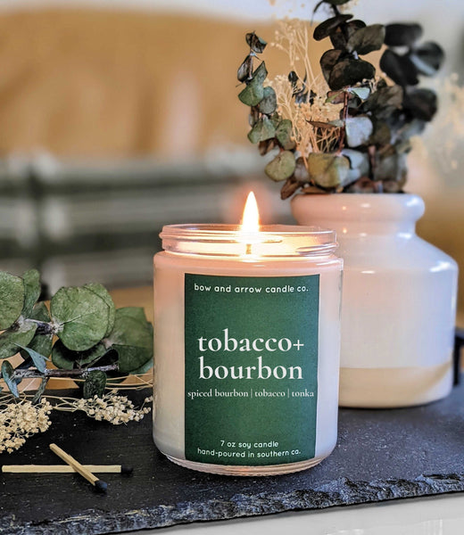 Tobacco & Bourbon 7 oz Soy Candle - Emerald Collection